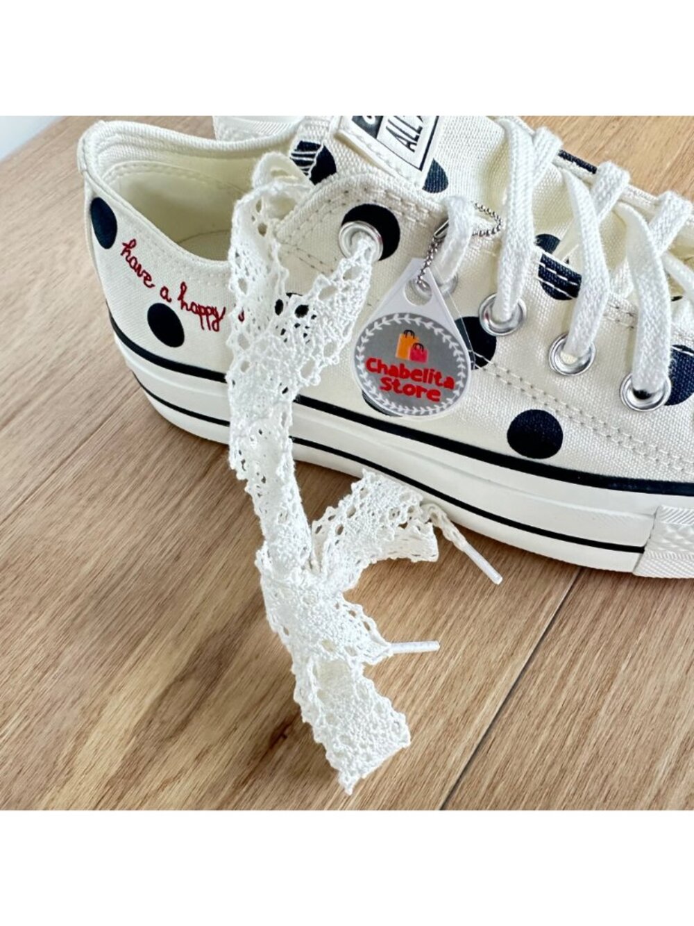✨Converse Chuck Taylor Lift Platform Polka Dots 11 Womens Shoes Sneakers A10689C - Picture 5 of 11